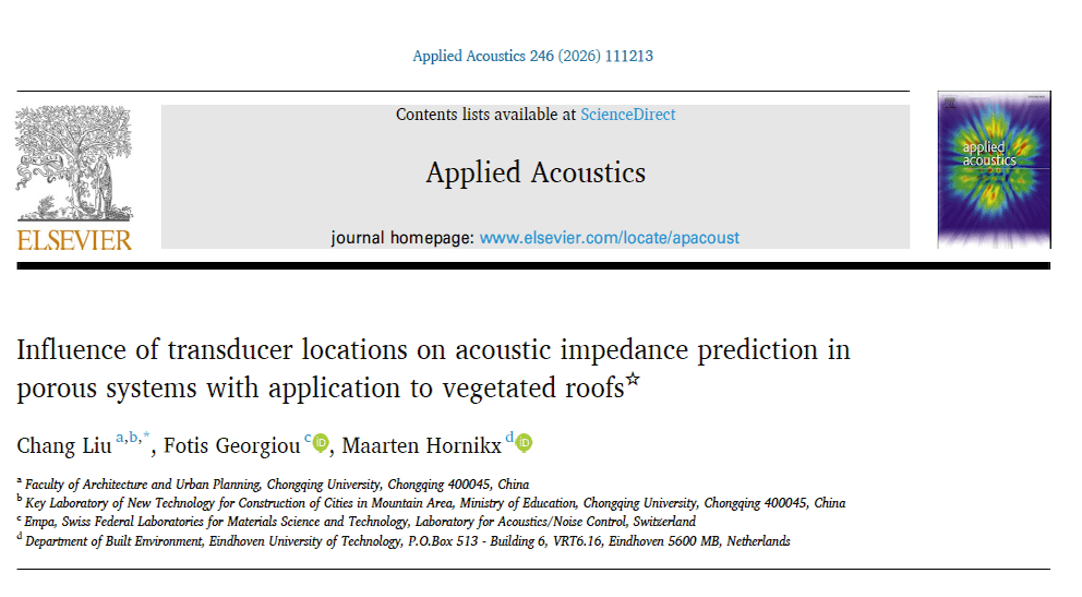 New paper on acoustic impedance of vegetated roofs